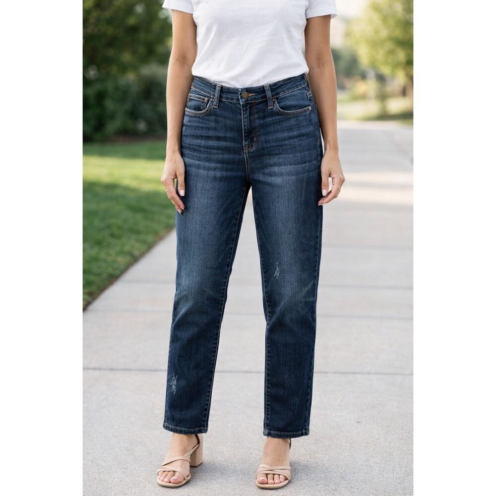 Judy Blue Women's Mid Rise Dark Wash Relaxed Fit Jeans Stretch Short NWT 15 / 32